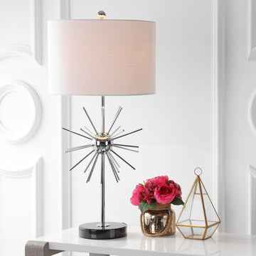 Aria 31.5" Metal/Marble LED Table Lamp - JONATHAN Y